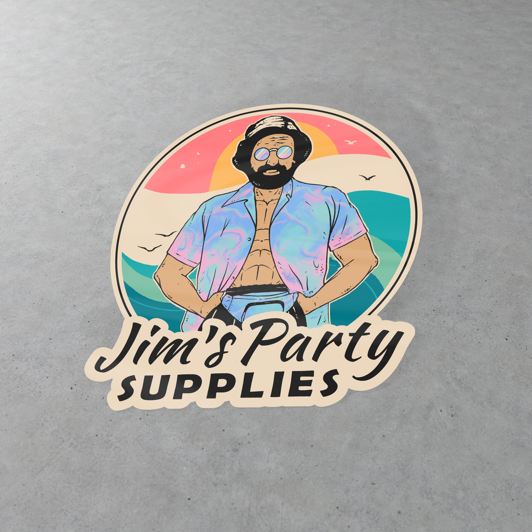 Jim's Party Supplies Graphic Sticker